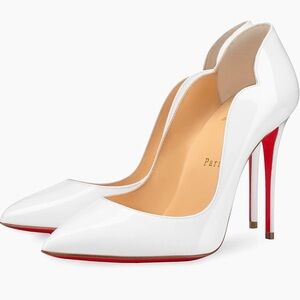 Christian Louboutin White and Red Heels